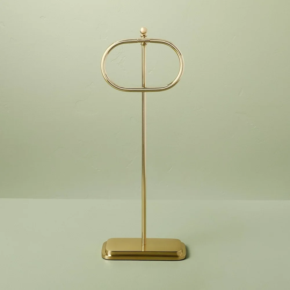 Hearth & Hand With Magnolia Brass Bathroom Hand Towel Stand Antique Finish